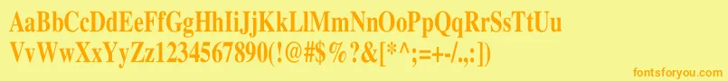 TimesBoldCn Font – Orange Fonts on Yellow Background