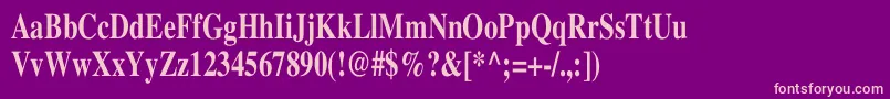 TimesBoldCn Font – Pink Fonts on Purple Background