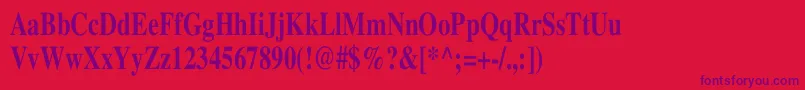 TimesBoldCn Font – Purple Fonts on Red Background