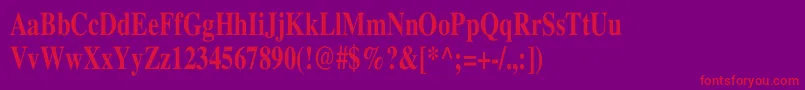 TimesBoldCn-Schriftart – Rote Schriften auf violettem Hintergrund