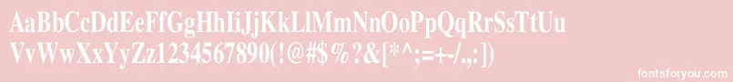 TimesBoldCn Font – White Fonts on Pink Background