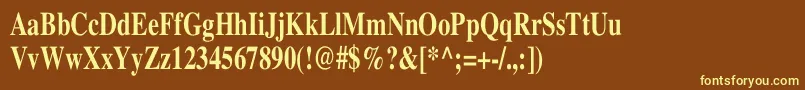 TimesBoldCn Font – Yellow Fonts on Brown Background