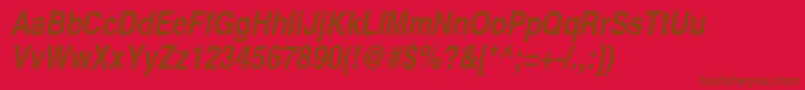 ContextExtraCondensedSsiBoldExtraCondensedItalic Font – Brown Fonts on Red Background
