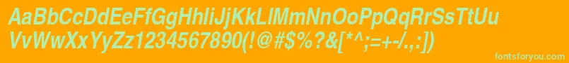 ContextExtraCondensedSsiBoldExtraCondensedItalic Font – Green Fonts on Orange Background