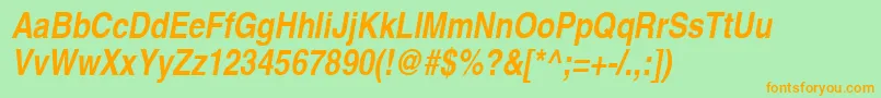 ContextExtraCondensedSsiBoldExtraCondensedItalic Font – Orange Fonts on Green Background