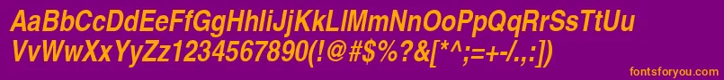 ContextExtraCondensedSsiBoldExtraCondensedItalic Font – Orange Fonts on Purple Background