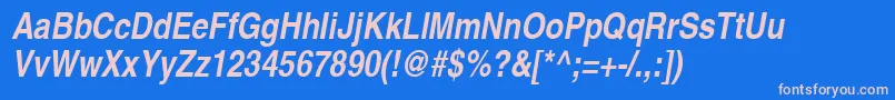ContextExtraCondensedSsiBoldExtraCondensedItalic Font – Pink Fonts on Blue Background