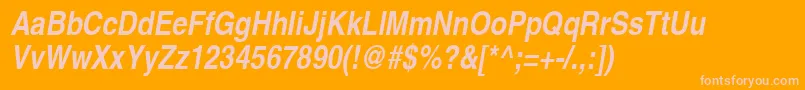 ContextExtraCondensedSsiBoldExtraCondensedItalic Font – Pink Fonts on Orange Background