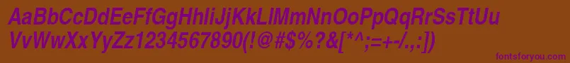 ContextExtraCondensedSsiBoldExtraCondensedItalic Font – Purple Fonts on Brown Background