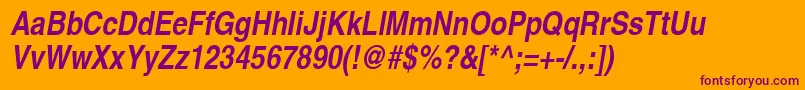 ContextExtraCondensedSsiBoldExtraCondensedItalic Font – Purple Fonts on Orange Background