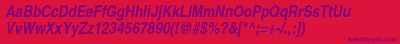 ContextExtraCondensedSsiBoldExtraCondensedItalic Font – Purple Fonts on Red Background
