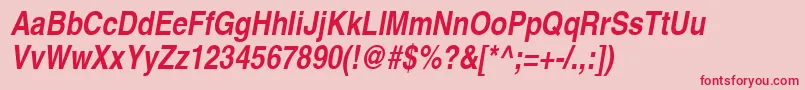 ContextExtraCondensedSsiBoldExtraCondensedItalic Font – Red Fonts on Pink Background