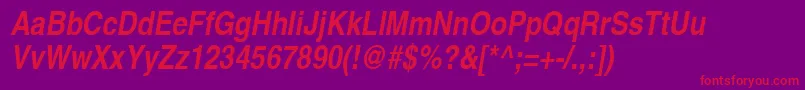 ContextExtraCondensedSsiBoldExtraCondensedItalic Font – Red Fonts on Purple Background
