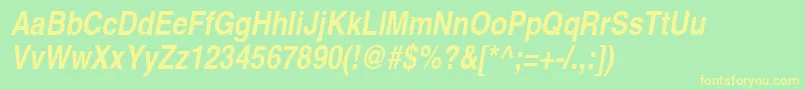 ContextExtraCondensedSsiBoldExtraCondensedItalic Font – Yellow Fonts on Green Background