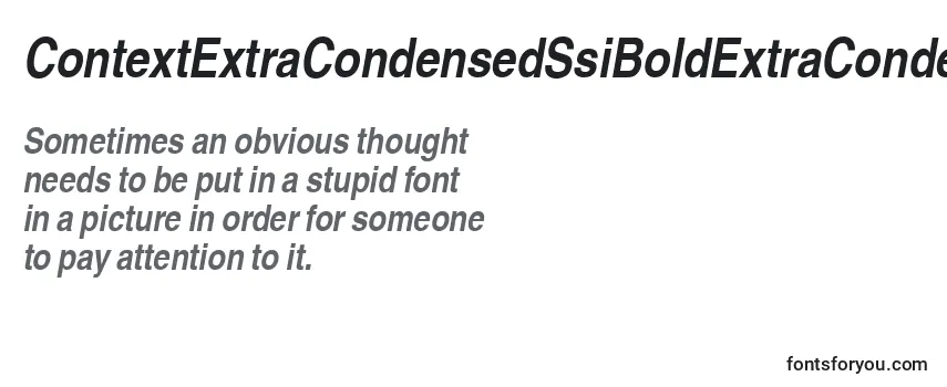 Schriftart ContextExtraCondensedSsiBoldExtraCondensedItalic