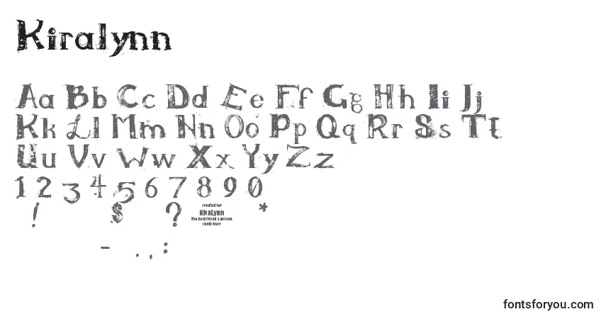 A fonte Kiralynn – alfabeto, números, caracteres especiais