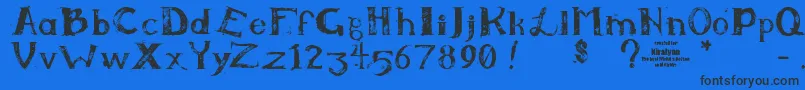 Kiralynn-Schriftart – Schwarze Schriften auf blauem Hintergrund