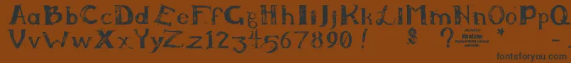 Kiralynn-fontti – mustat fontit ruskealla taustalla