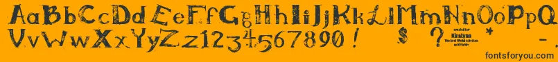 フォントKiralynn – 黒い文字のオレンジの背景