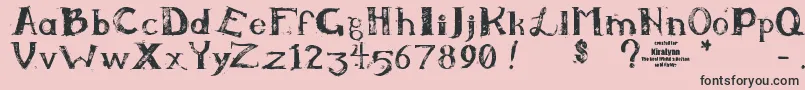 フォントKiralynn – ピンクの背景に黒い文字
