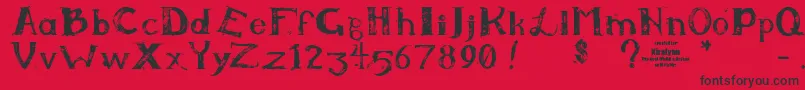 フォントKiralynn – 赤い背景に黒い文字