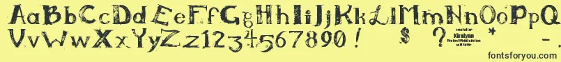 Kiralynn Font – Black Fonts on Yellow Background