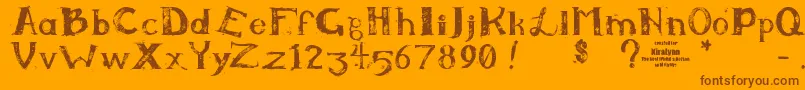 Kiralynn-fontti – ruskeat fontit oranssilla taustalla
