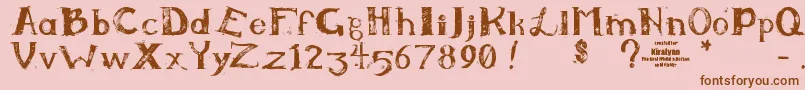 Шрифт Kiralynn – коричневые шрифты на розовом фоне