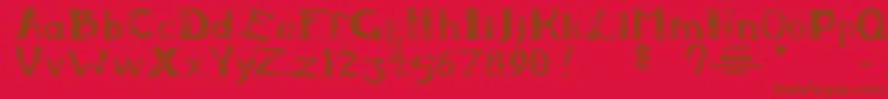 Kiralynn-Schriftart – Braune Schriften auf rotem Hintergrund