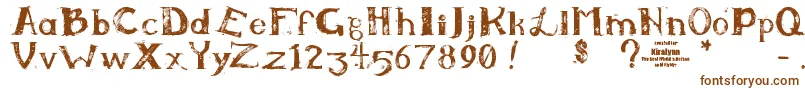 Kiralynn-Schriftart – Braune Schriften auf weißem Hintergrund