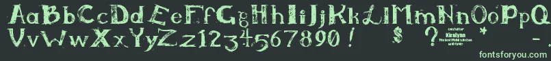 Kiralynn Font – Green Fonts on Black Background