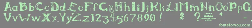 Kiralynn-fontti – vihreät fontit harmaalla taustalla