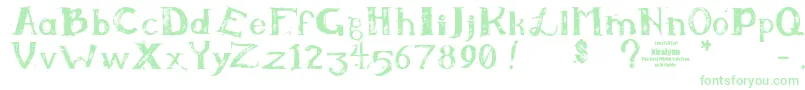 Шрифт Kiralynn – зелёные шрифты на белом фоне