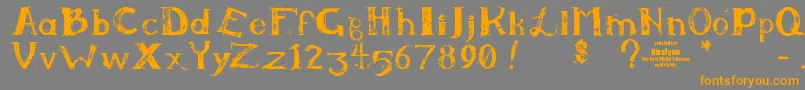 Kiralynn-Schriftart – Orangefarbene Schriften auf grauem Hintergrund