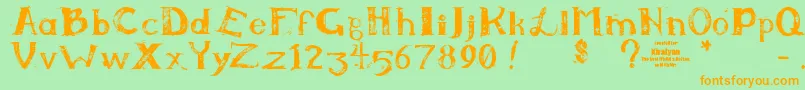 Kiralynn-fontti – oranssit fontit vihreällä taustalla
