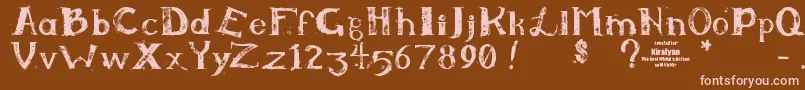 Kiralynn Font – Pink Fonts on Brown Background