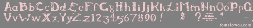 フォントKiralynn – 灰色の背景にピンクのフォント