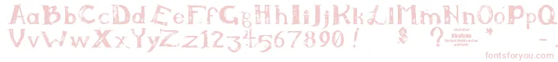 Fonte Kiralynn – fontes rosa em um fundo branco