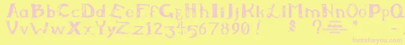 Kiralynn-fontti – vaaleanpunaiset fontit keltaisella taustalla