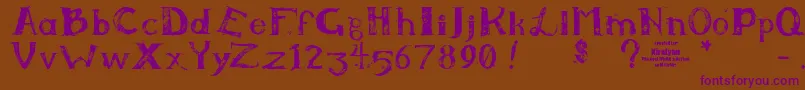 Kiralynn-fontti – violetit fontit ruskealla taustalla