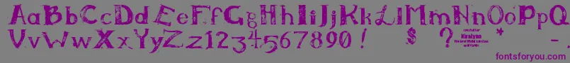 Kiralynn-Schriftart – Violette Schriften auf grauem Hintergrund