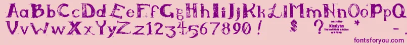 フォントKiralynn – ピンクの背景に紫のフォント