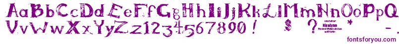 フォントKiralynn – 白い背景に紫のフォント