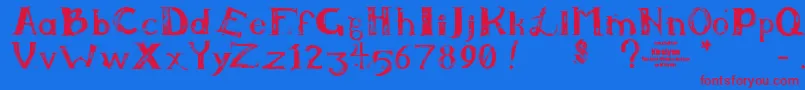 Kiralynn-fontti – punaiset fontit sinisellä taustalla