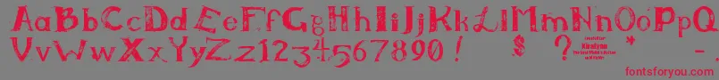 Kiralynn-fontti – punaiset fontit harmaalla taustalla