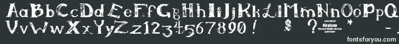 Kiralynn-fontti – valkoiset fontit mustalla taustalla