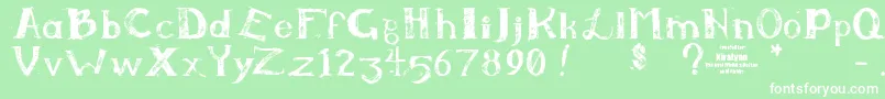 Kiralynn-fontti – valkoiset fontit vihreällä taustalla