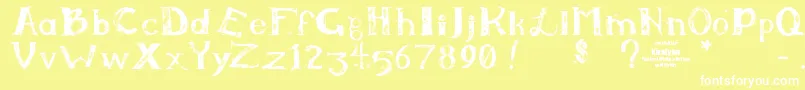 Шрифт Kiralynn – белые шрифты на жёлтом фоне