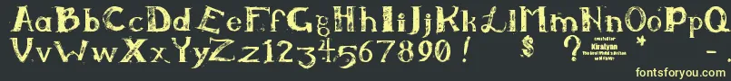 Kiralynn Font – Yellow Fonts on Black Background