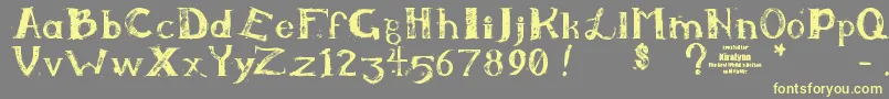 Шрифт Kiralynn – жёлтые шрифты на сером фоне